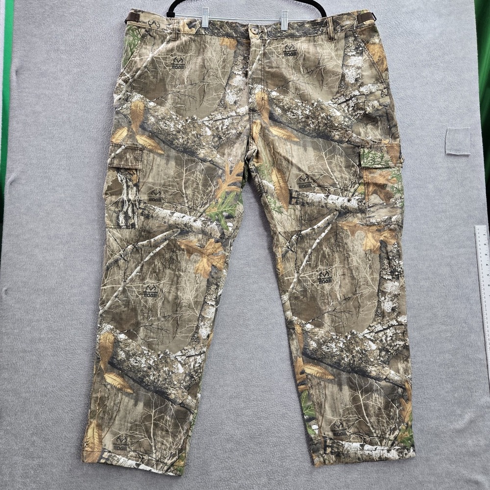 Rustic Ridge Men‎ Pants 3XL Brown Camo Cargo Hunting Ripstop Utility 31" Inseam